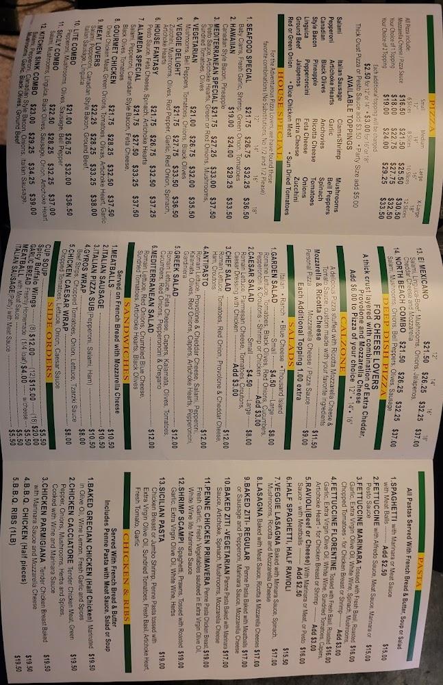 Alameda Pizza Menu image 2